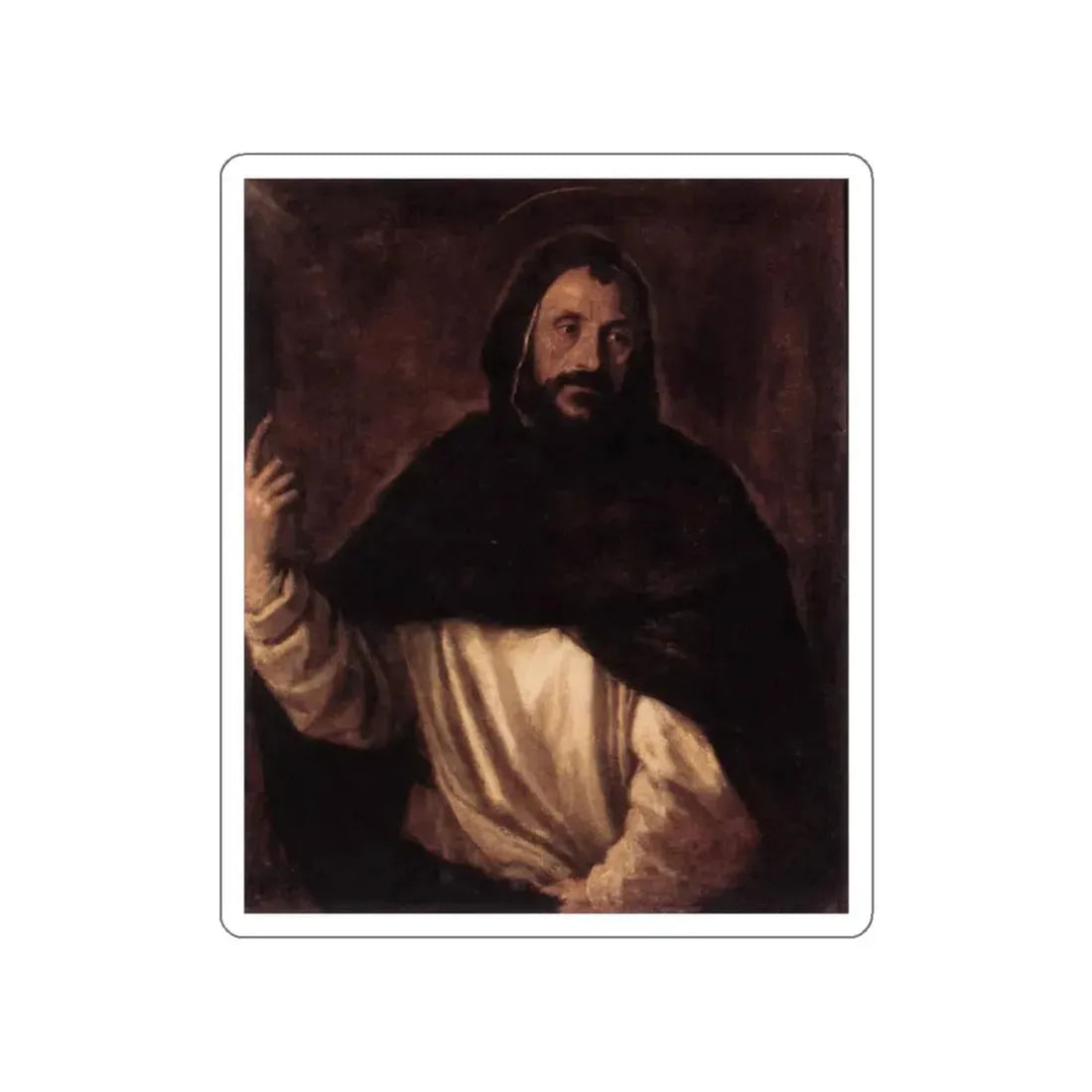 TIZIANO Vecellio - St Dominic (Artwork) STICKER Vinyl Die-Cut Decal White Die-Cut 3 Inch - The Sticker Space