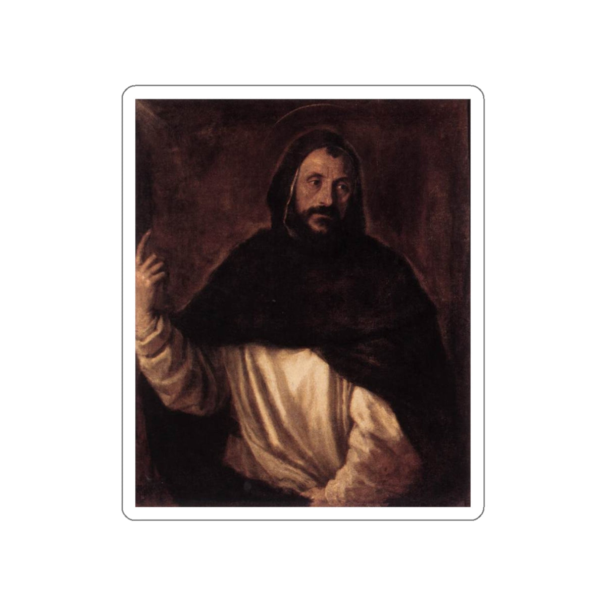 TIZIANO Vecellio - St Dominic (Artwork) STICKER Vinyl Die-Cut Decal-White-The Sticker Space