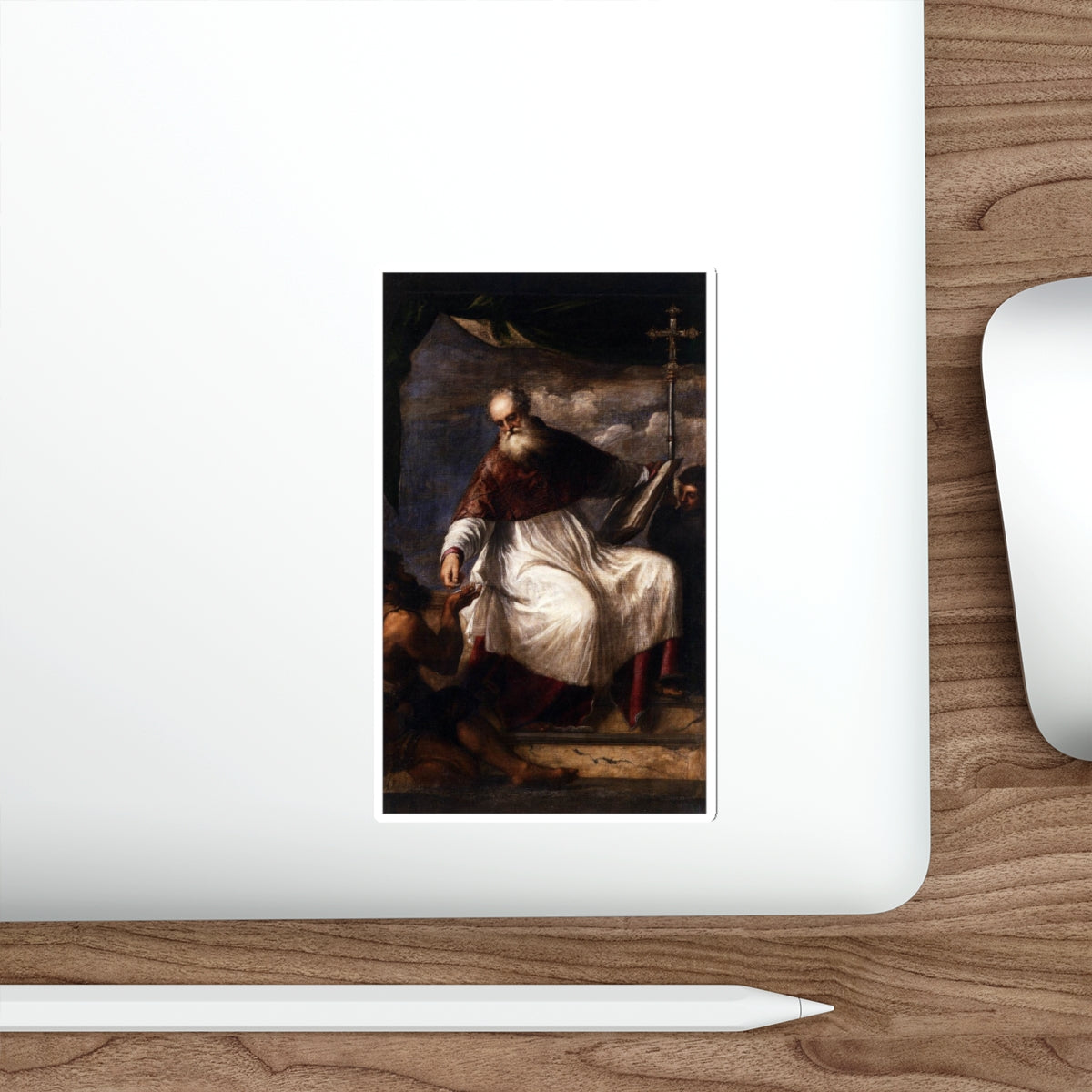 TIZIANO Vecellio - St John the Almsgiver (Artwork) STICKER Vinyl Die-Cut Decal-The Sticker Space