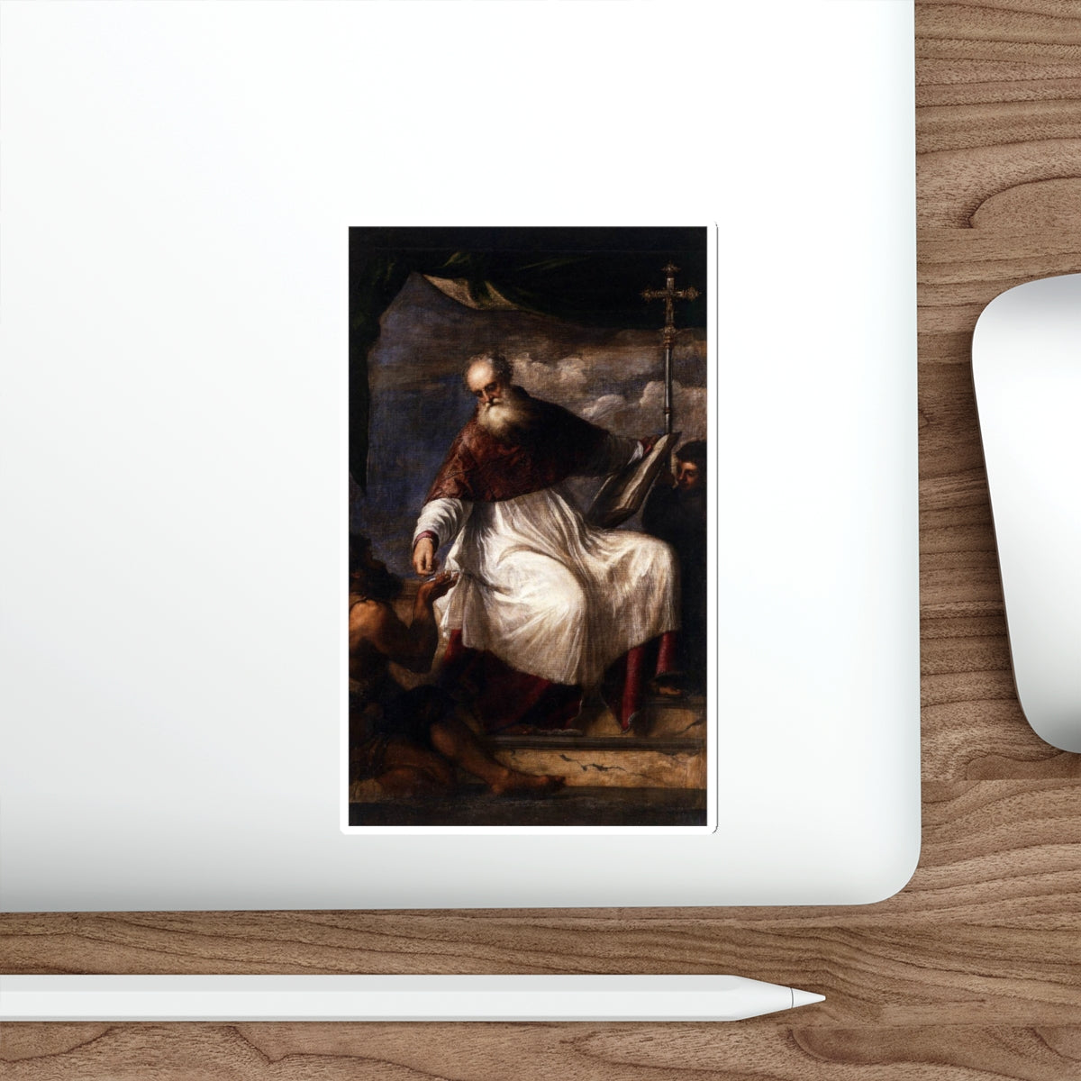 TIZIANO Vecellio - St John the Almsgiver (Artwork) STICKER Vinyl Die-Cut Decal-The Sticker Space