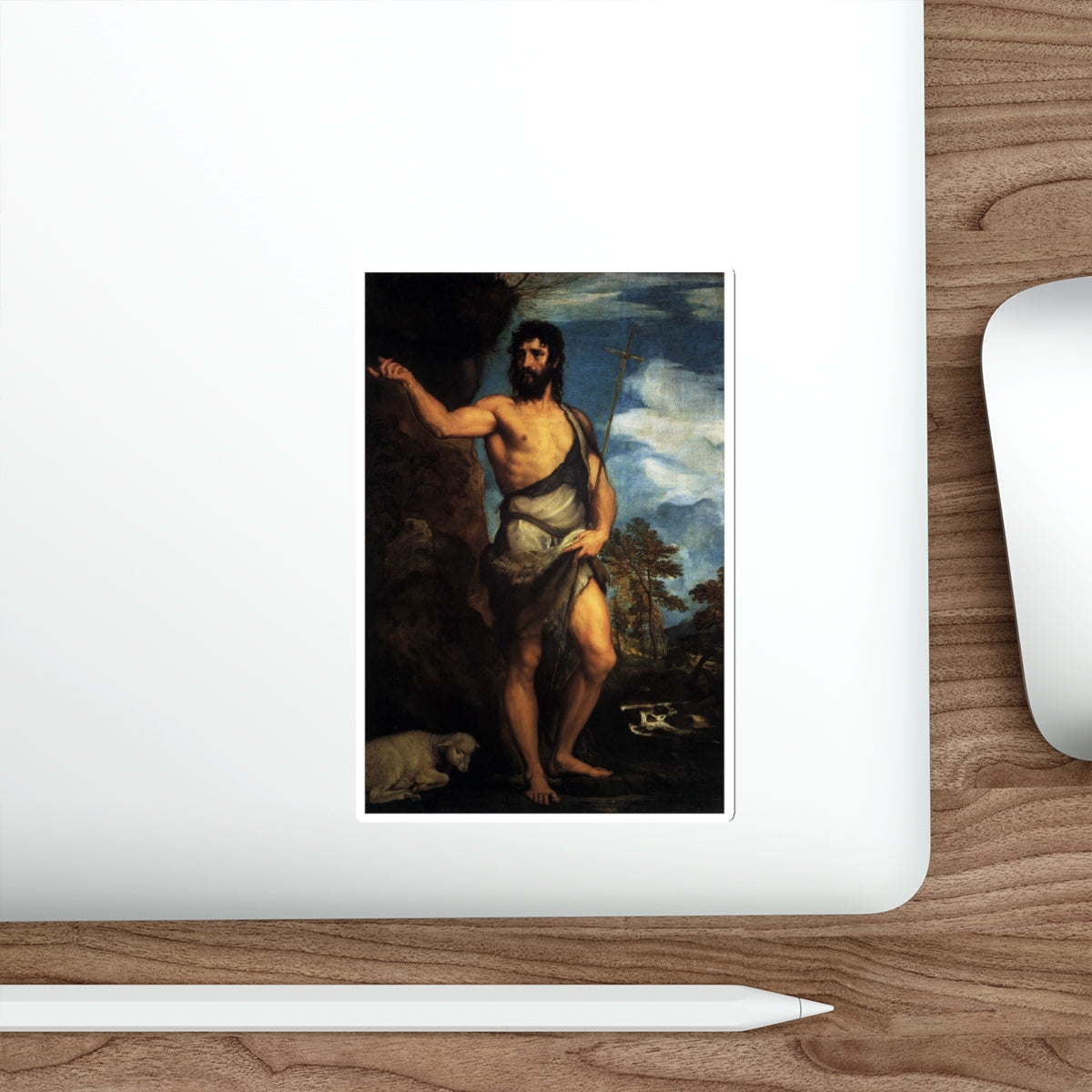 TIZIANO Vecellio - St John the Baptist in the Desert (Artwork) STICKER Vinyl Die-Cut Decal-The Sticker Space