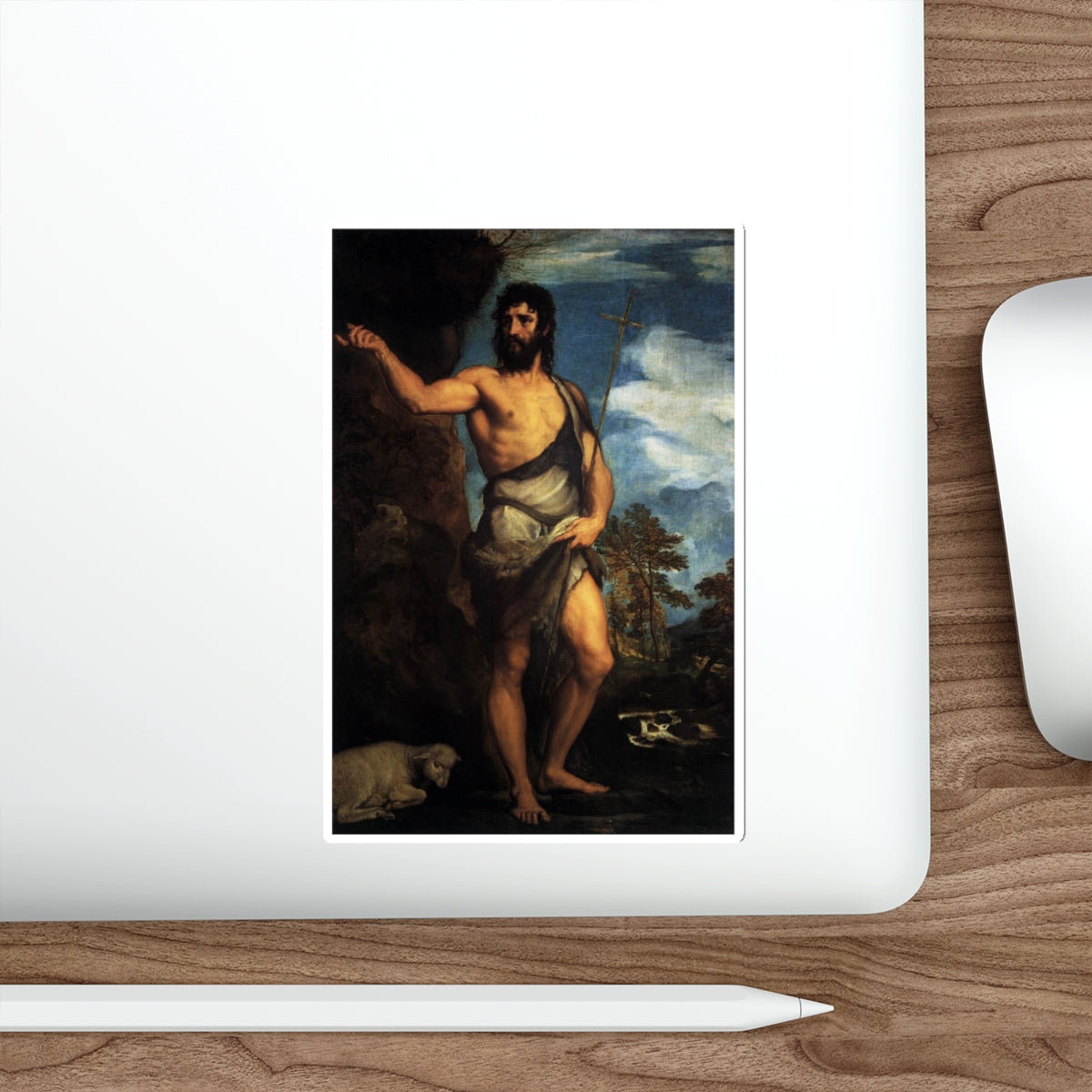 TIZIANO Vecellio - St John the Baptist in the Desert (Artwork) STICKER Vinyl Die-Cut Decal-The Sticker Space