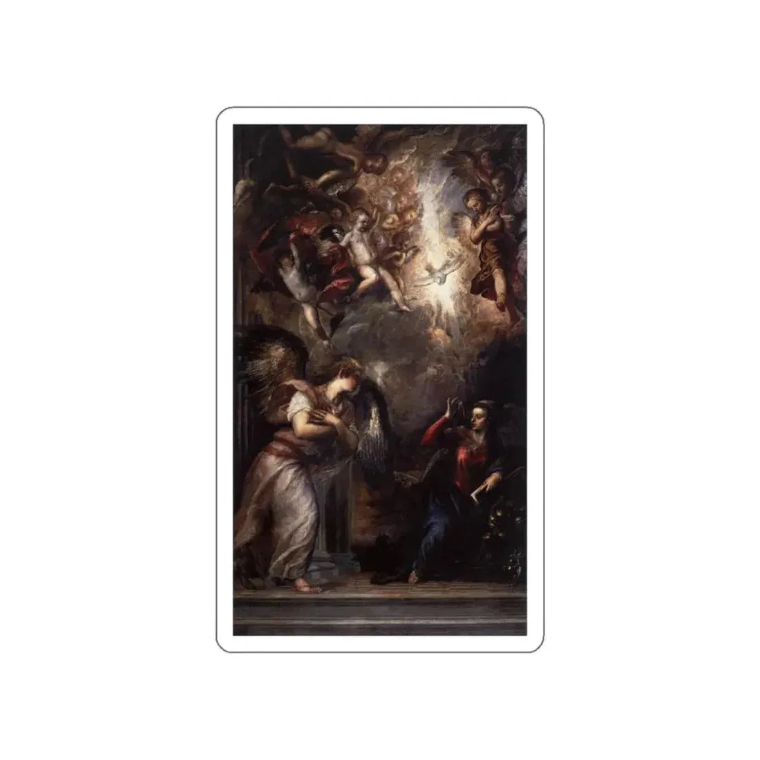 TIZIANO Vecellio - The Annunciation 3 (Artwork) STICKER Vinyl Die-Cut Decal White Die-Cut 5 Inch - The Sticker Space