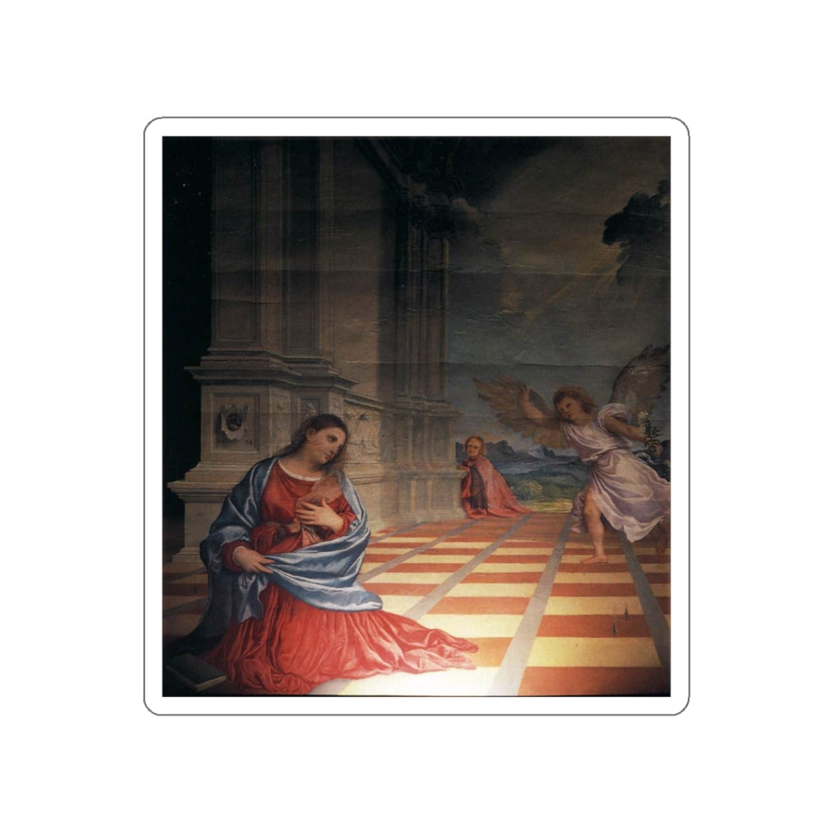 TIZIANO Vecellio - The Annunciation (Artwork) STICKER Vinyl Die-Cut Decal-White-The Sticker Space