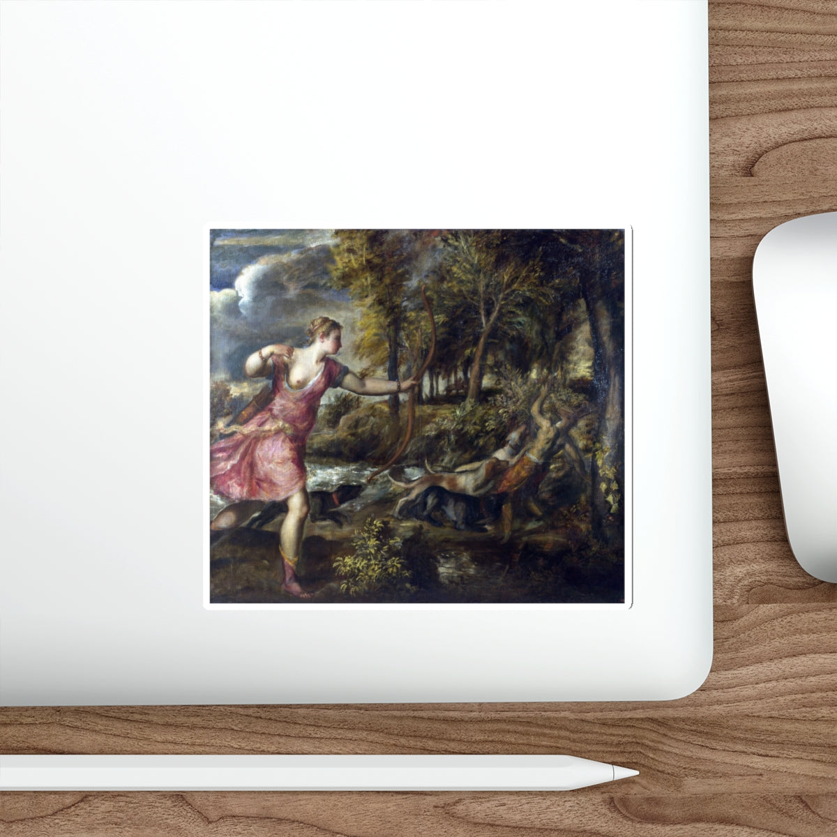 TIZIANO Vecellio - The Death of Actaeon (Artwork) STICKER Vinyl Die-Cut Decal-The Sticker Space