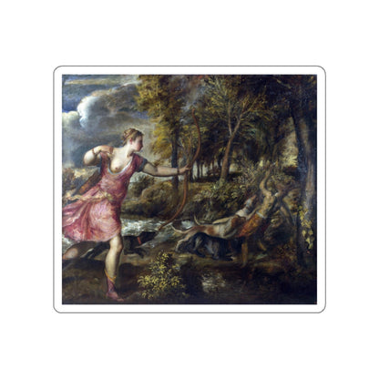 TIZIANO Vecellio - The Death of Actaeon (Artwork) STICKER Vinyl Die-Cut Decal-White-The Sticker Space