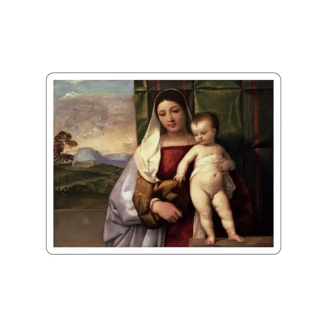 TIZIANO Vecellio - The Gipsy Madonna (Artwork) STICKER Vinyl Die-Cut Decal White Die-Cut 5 Inch - The Sticker Space