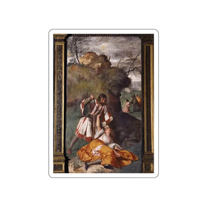 TIZIANO Vecellio - The Miracle of the Jealous Husband (Artwork) STICKER Vinyl Die-Cut Decal White Die-Cut 5 Inch - The Sticker Space