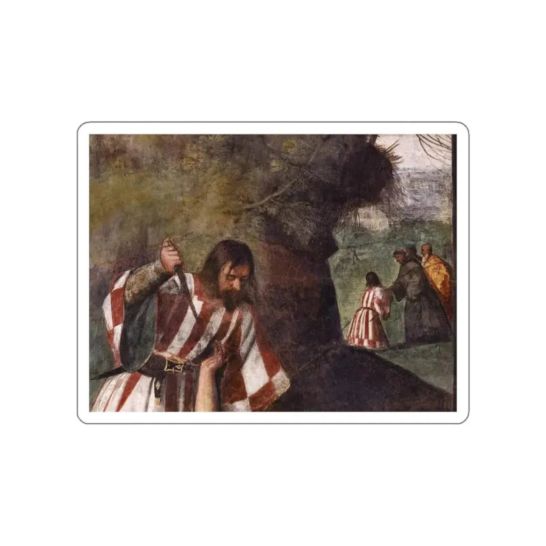 TIZIANO Vecellio - The Miracle of the Jealous Husband (detail) (Artwork) STICKER Vinyl Die-Cut Decal White Die-Cut 6 Inch - The Sticker Space