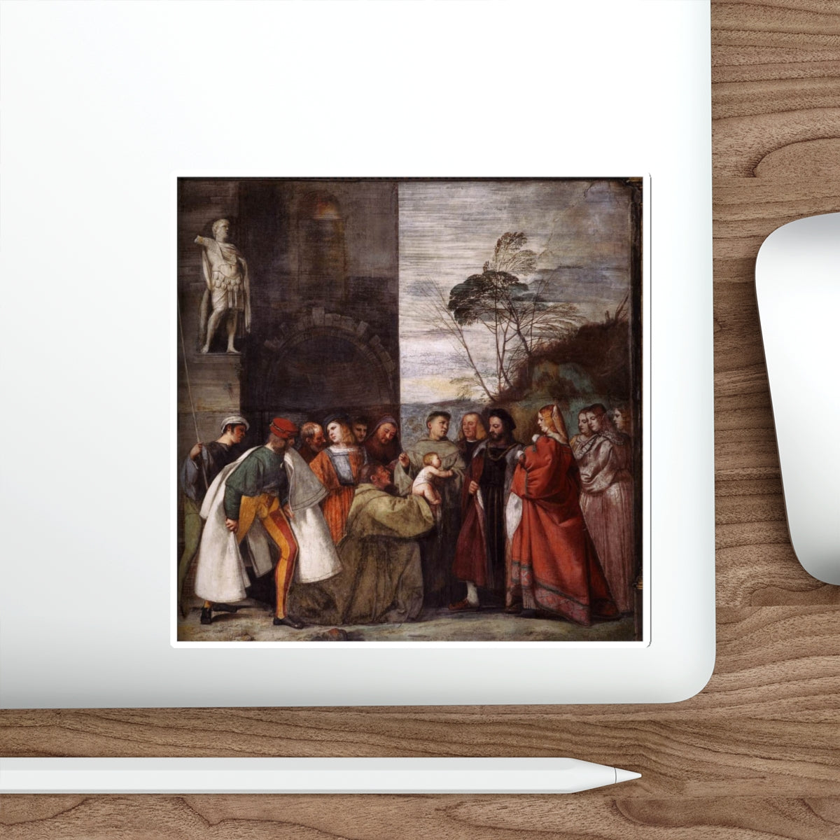 TIZIANO Vecellio - The Miracle of the Newborn Child (Artwork) STICKER Vinyl Die-Cut Decal-The Sticker Space