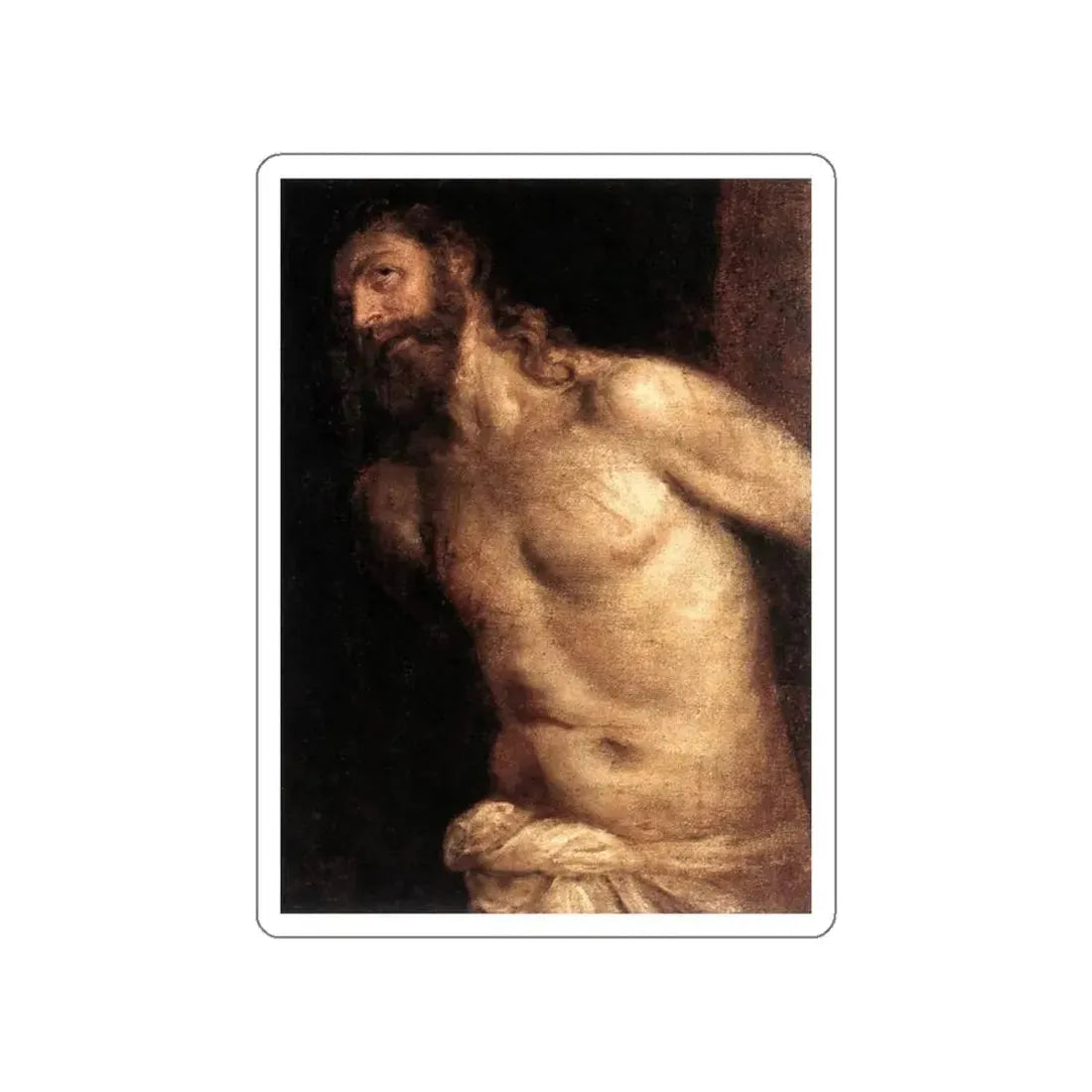 TIZIANO Vecellio - The Scourging of Christ (Artwork) STICKER Vinyl Die-Cut Decal White Die-Cut 4 Inch - The Sticker Space