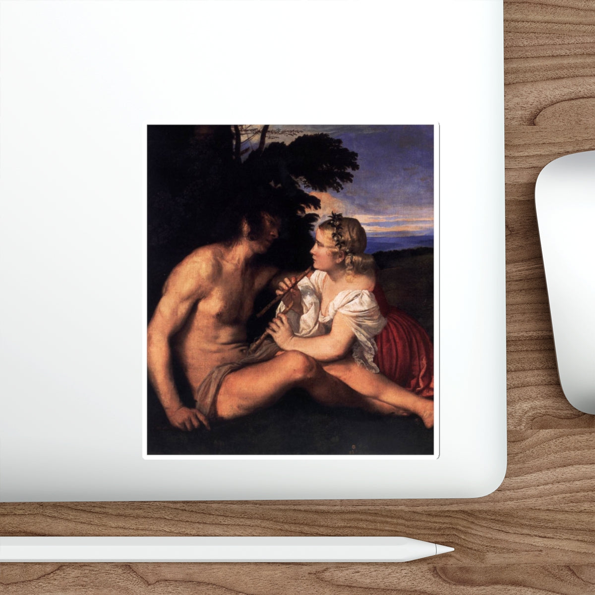 TIZIANO Vecellio - The Three Ages of Man (detail) (Artwork) STICKER Vinyl Die-Cut Decal-The Sticker Space