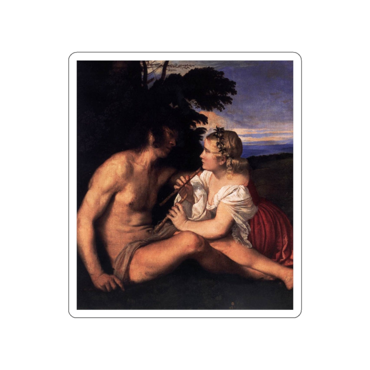 TIZIANO Vecellio - The Three Ages of Man (detail) (Artwork) STICKER Vinyl Die-Cut Decal-White-The Sticker Space