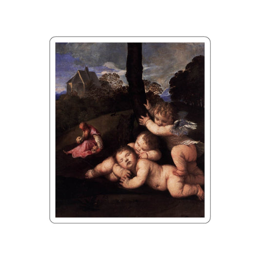 TIZIANO Vecellio - The Three Ages of Man (detail)2 (Artwork) STICKER Vinyl Die-Cut Decal-White-The Sticker Space