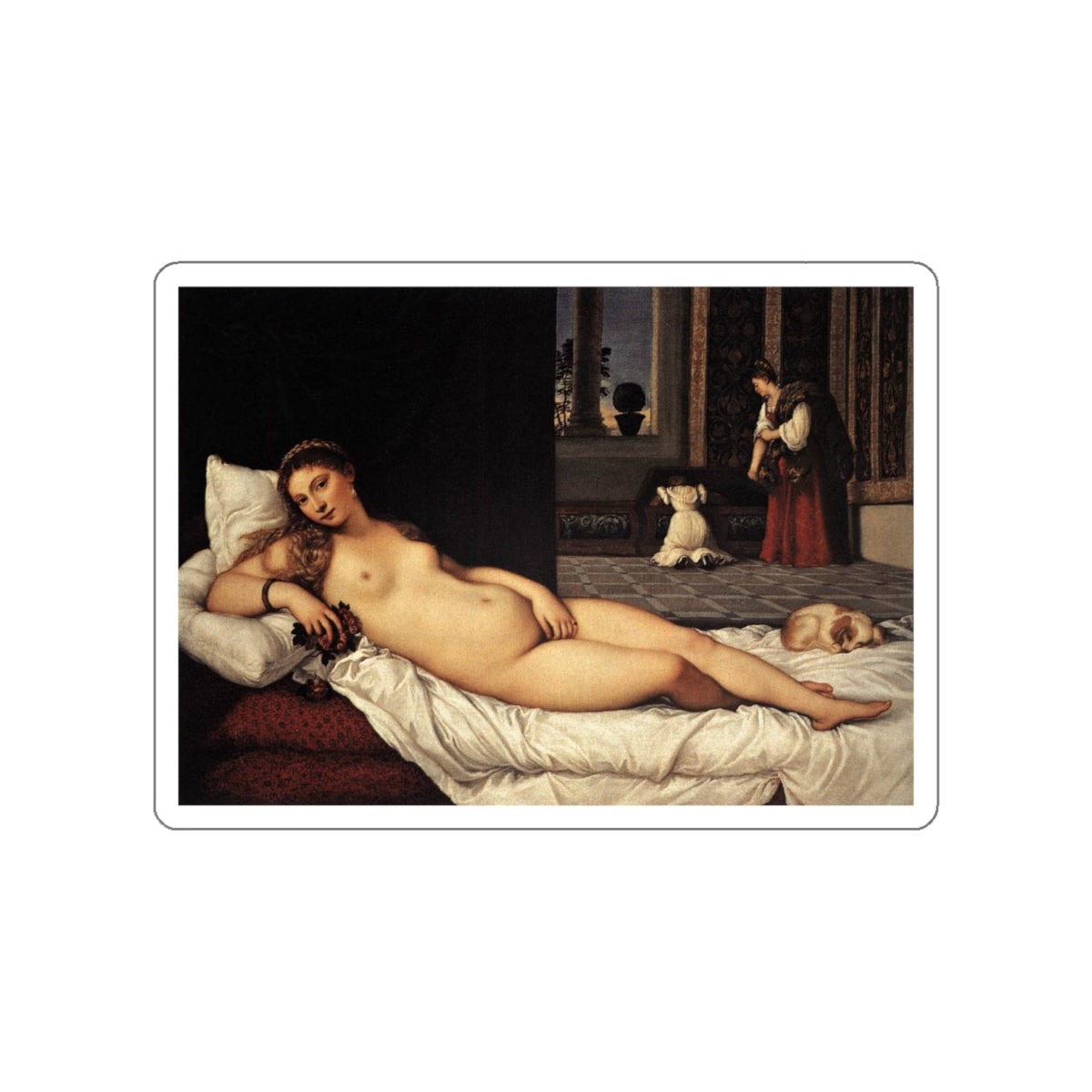 TIZIANO Vecellio - The Venus of Urbino (Artwork) STICKER Vinyl Die-Cut Decal-White-The Sticker Space