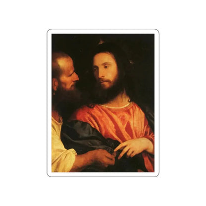 TIZIANO Vecellio - Tribute Money (Artwork) STICKER Vinyl Die-Cut Decal White Die-Cut 2 Inch - The Sticker Space