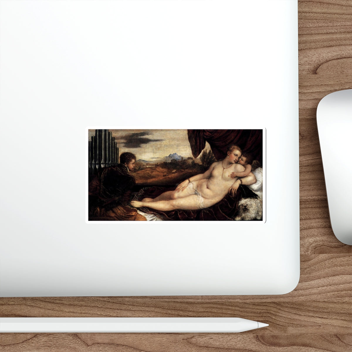 TIZIANO Vecellio - Venus and Cupid with an Organist (Artwork) STICKER Vinyl Die-Cut Decal-The Sticker Space