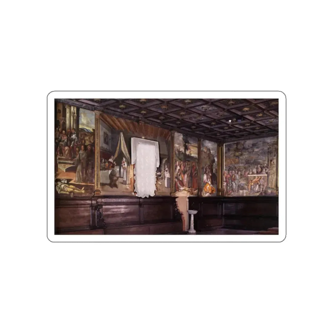 TIZIANO Vecellio - View of the Sala Capitolare (Artwork) STICKER Vinyl Die-Cut Decal White Die-Cut 2 Inch - The Sticker Space