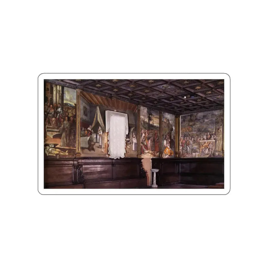 TIZIANO Vecellio - View of the Sala Capitolare (Artwork) STICKER Vinyl Die-Cut Decal White Die-Cut 3 Inch - The Sticker Space
