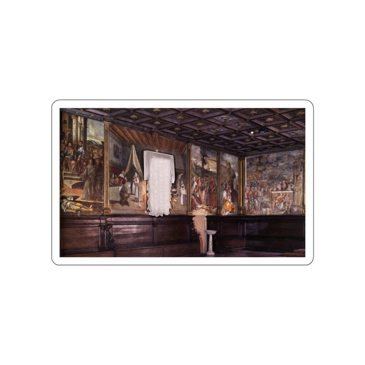 TIZIANO Vecellio - View of the Sala Capitolare (Artwork) STICKER Vinyl Die-Cut Decal-White-The Sticker Space