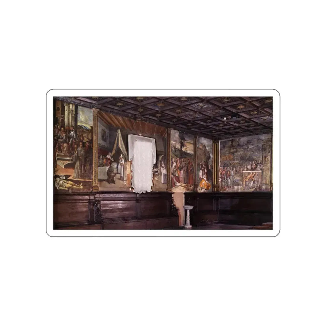 TIZIANO Vecellio - View of the Sala Capitolare (Artwork) STICKER Vinyl Die-Cut Decal White Die-Cut 6 Inch - The Sticker Space