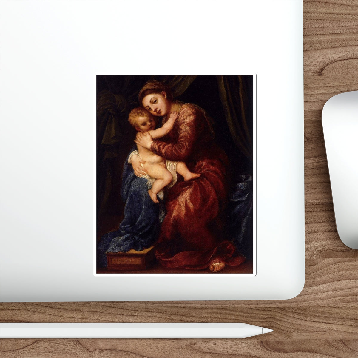 TIZIANO Vecellio - Virgin and Child (Artwork) STICKER Vinyl Die-Cut Decal-The Sticker Space