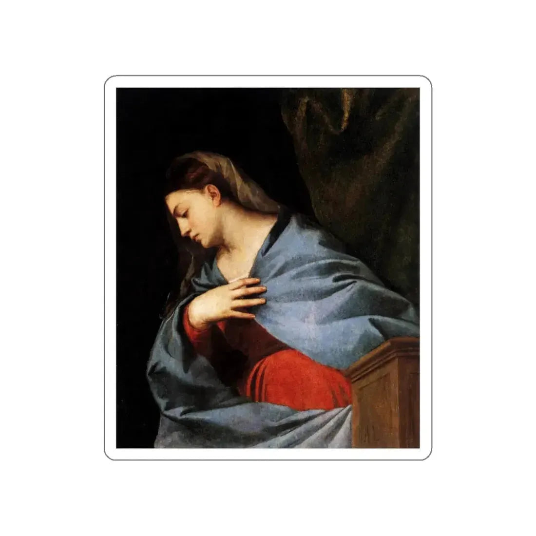TIZIANO Vecellio - Virgin Annunciate (Artwork) STICKER Vinyl Die-Cut Decal White Die-Cut 4 Inch - The Sticker Space