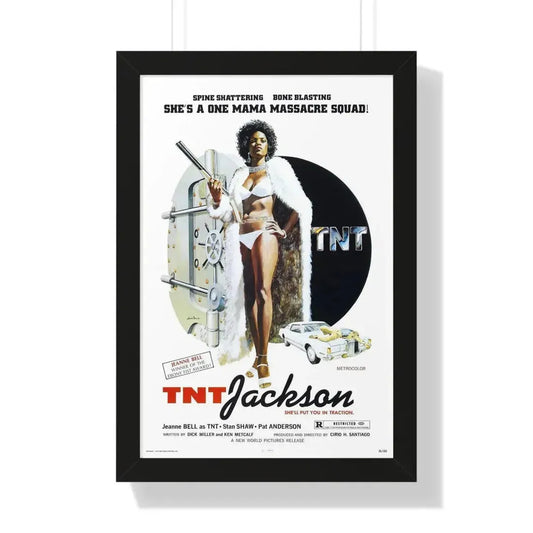 TNT JACKSON 1974 - Framed Movie Poster 16″ x 24″ Black - The Sticker Space