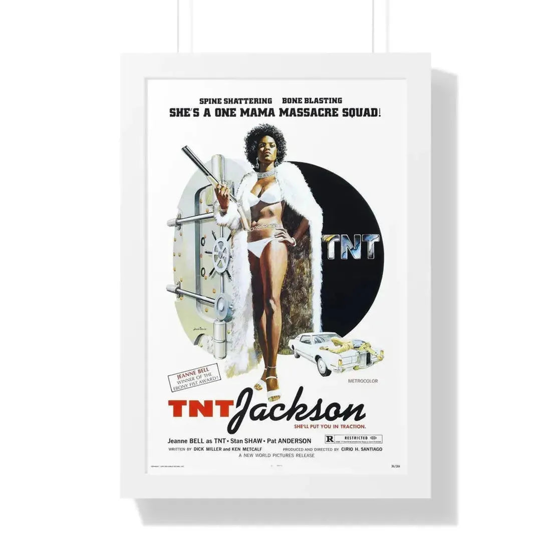 TNT JACKSON 1974 - Framed Movie Poster 16″ x 24″ White - The Sticker Space
