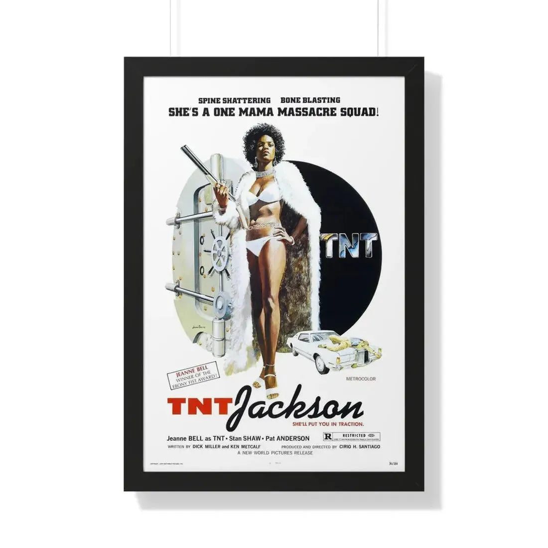 TNT JACKSON 1974 - Framed Movie Poster 20" x 30" Black - The Sticker Space