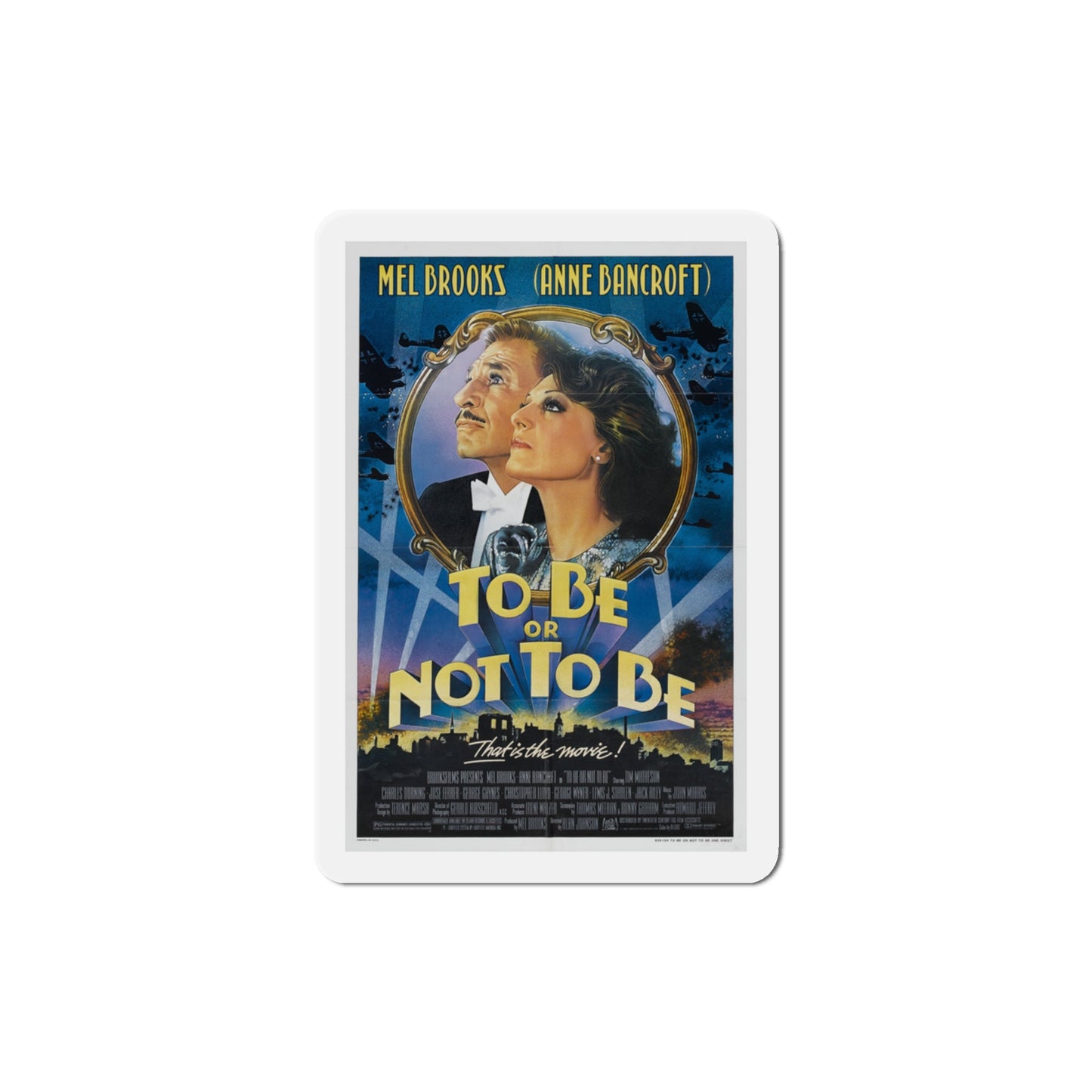 To Be Or Not To Be 1983 Movie Poster Die-Cut Magnet-3" x 3"-The Sticker Space