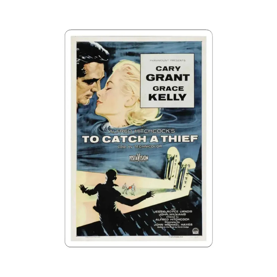 To Catch a Thief 1955 Movie Poster - STICKER Vinyl Kiss-Cut Decal 6 Inch White - The Sticker Space