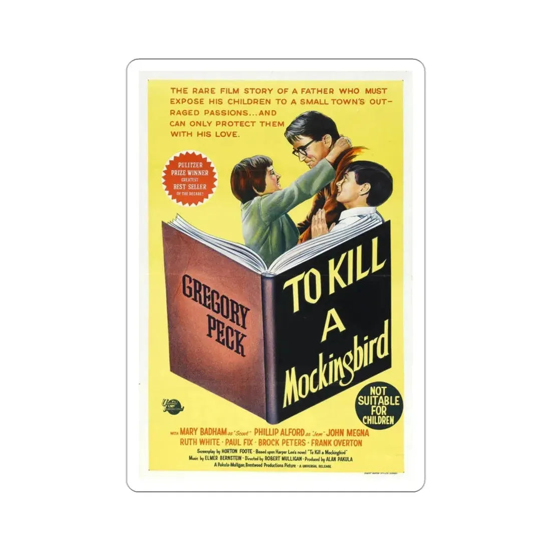 To Kill a Mockingbird 1962 Movie Poster STICKER Vinyl Die-Cut Decal 3 Inch - The Sticker Space