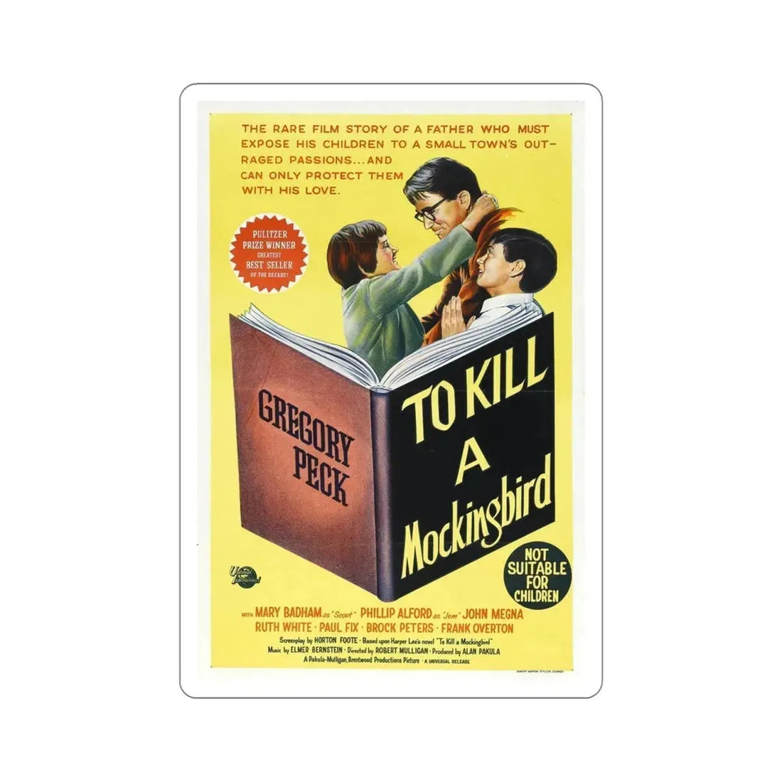 To Kill a Mockingbird 1962 Movie Poster STICKER Vinyl Die-Cut Decal 5 Inch - The Sticker Space