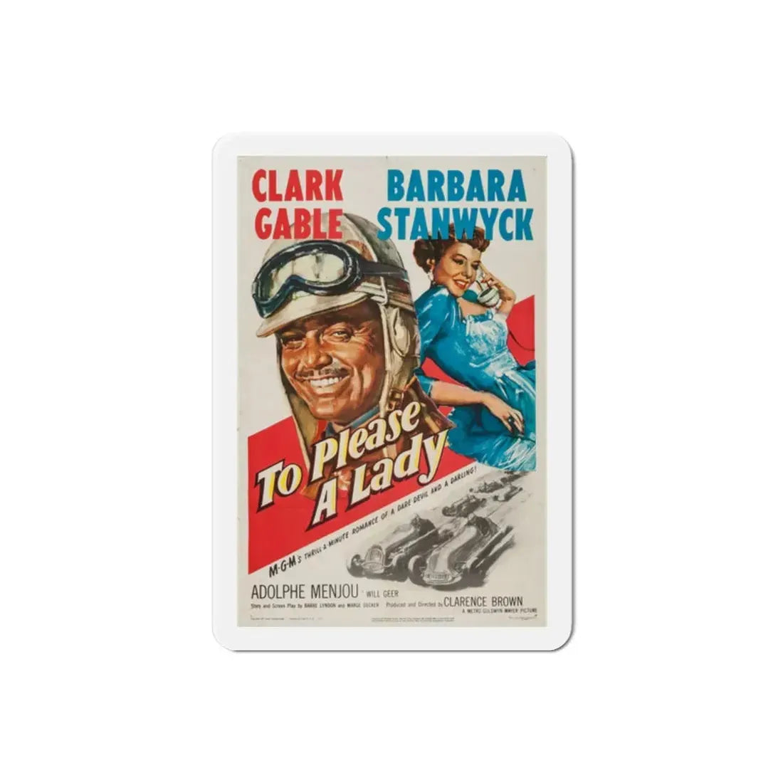 To Please a Lady 1950 Movie Poster Refrigerator Magnet 2 Inch - The Sticker Space
