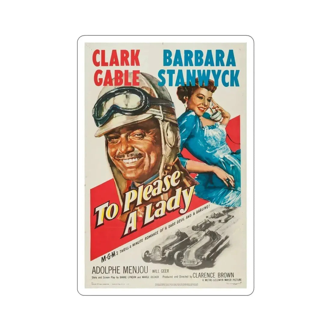 To Please a Lady 1950 Movie Poster STICKER Vinyl Die-Cut Decal 4 Inch - The Sticker Space