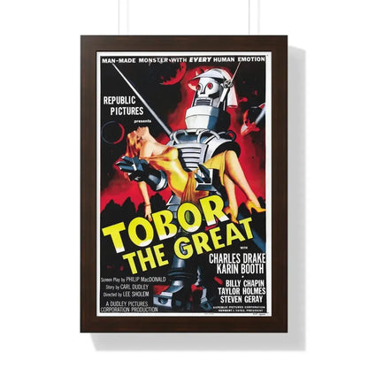 TOBOR THE GREAT 1954 - Framed Movie Poster 16″ x 24″ Walnut - The Sticker Space