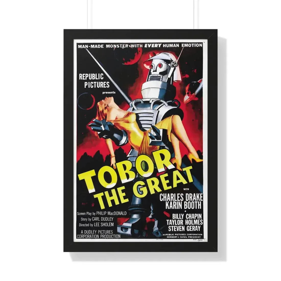 TOBOR THE GREAT 1954 - Framed Movie Poster 20" x 30" Black - The Sticker Space