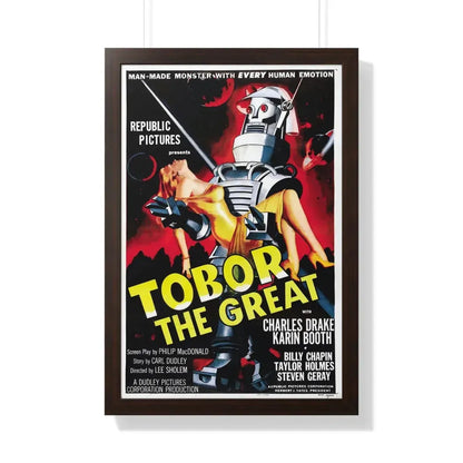 TOBOR THE GREAT 1954 - Framed Movie Poster 20" x 30" Walnut - The Sticker Space