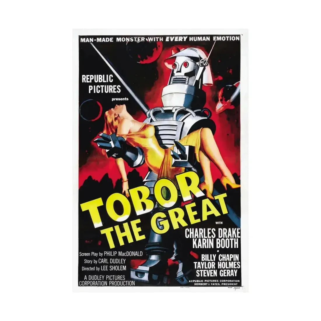TOBOR THE GREAT 1954 - Paper Movie Poster - The Sticker Space