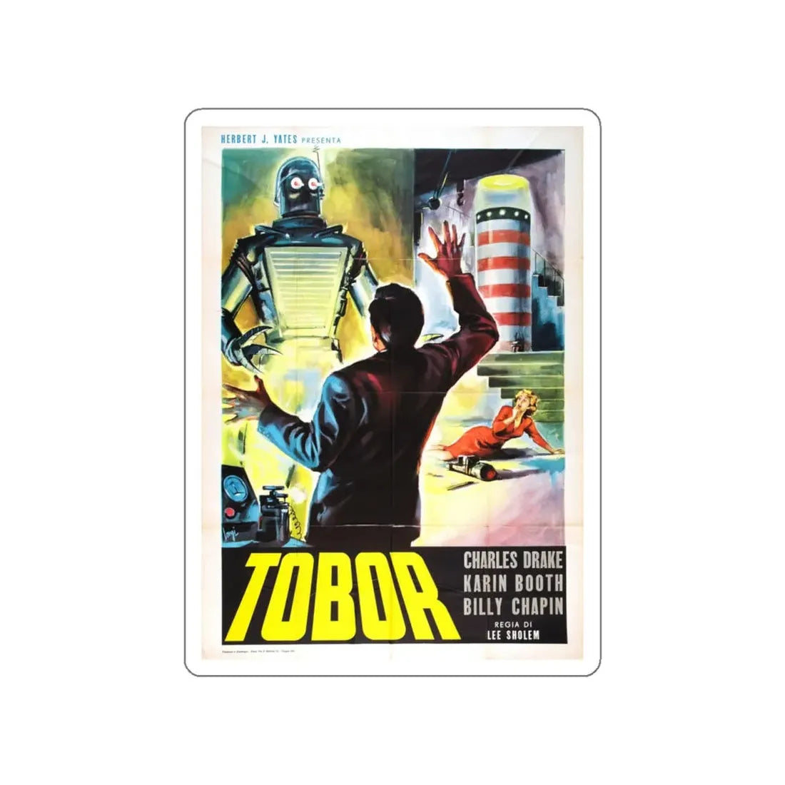 TOBOR THE GREAT (2) 1954 Movie Poster STICKER Vinyl Die-Cut Decal 4 Inch - The Sticker Space
