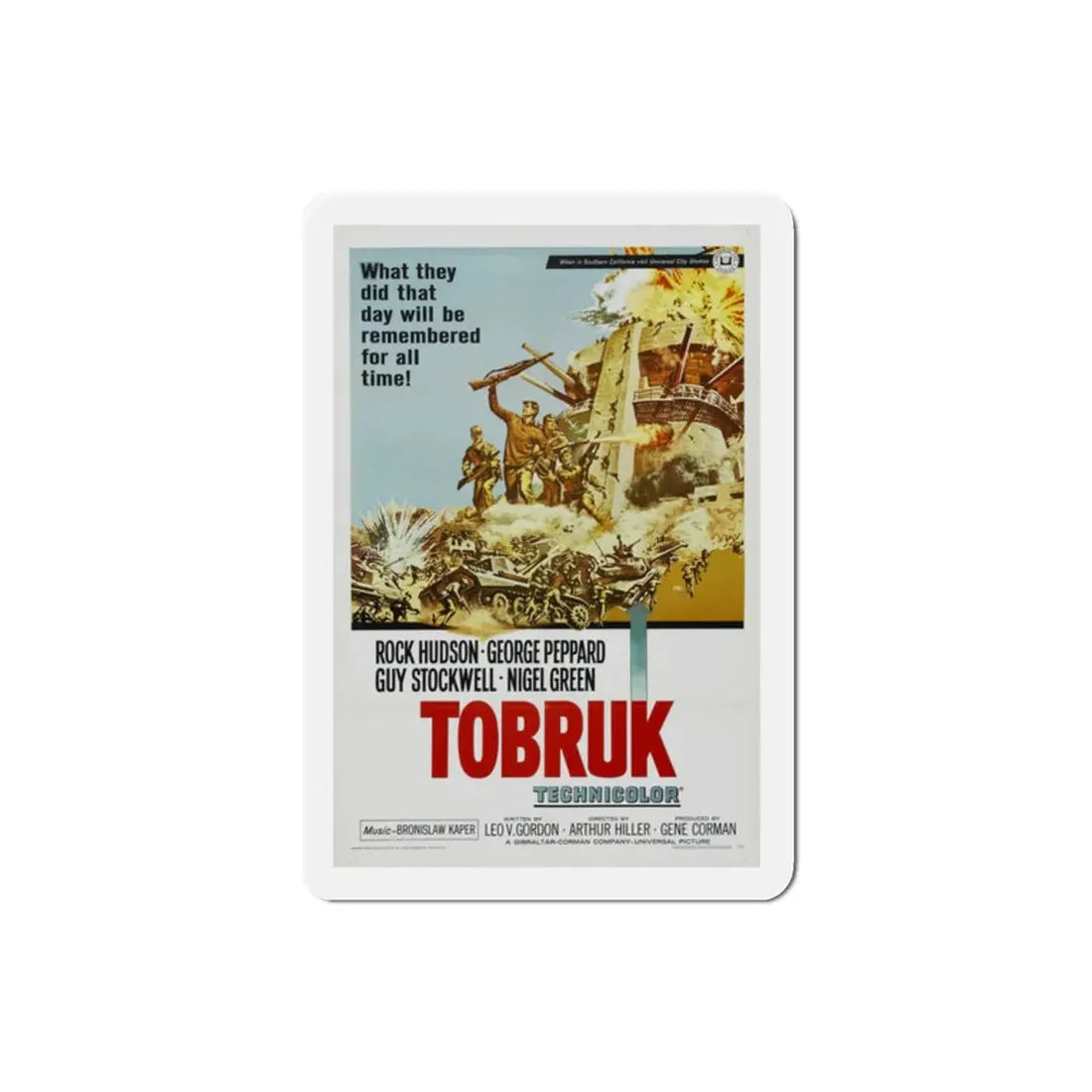 Tobruk 1967 Movie Poster Refrigerator Magnet 2 Inch - The Sticker Space