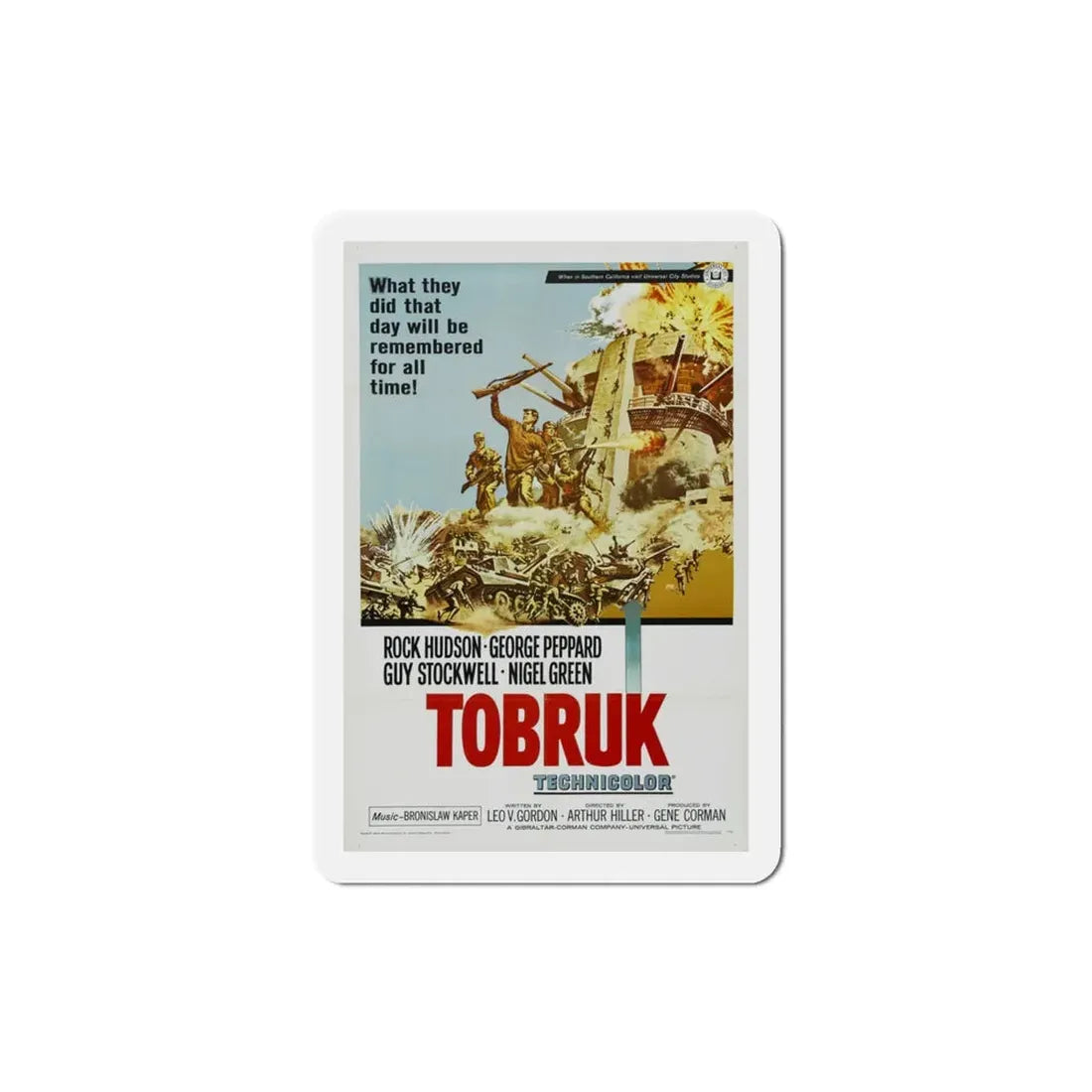 Tobruk 1967 Movie Poster Refrigerator Magnet 3 Inch - The Sticker Space