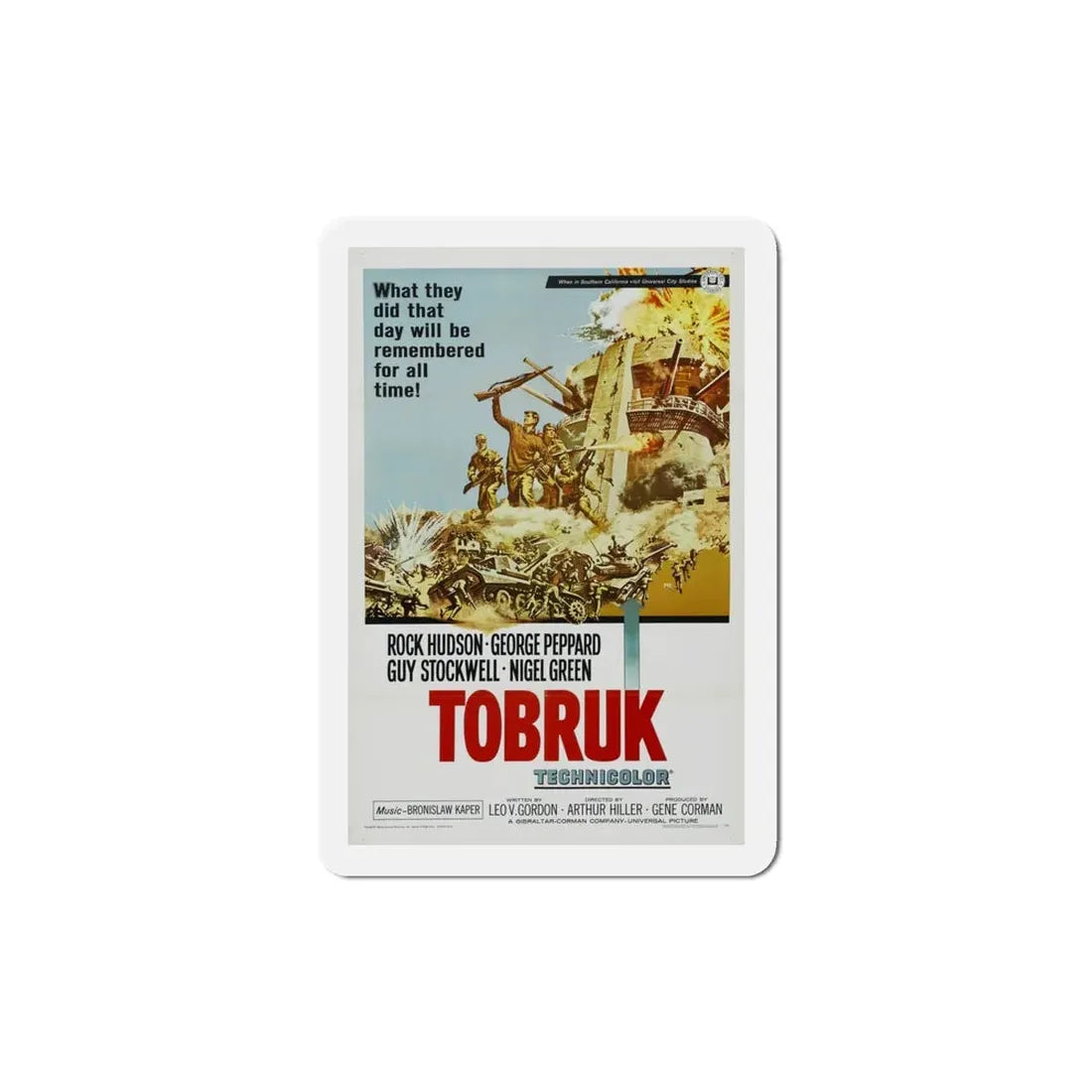 Tobruk 1967 Movie Poster Refrigerator Magnet 4 Inch - The Sticker Space
