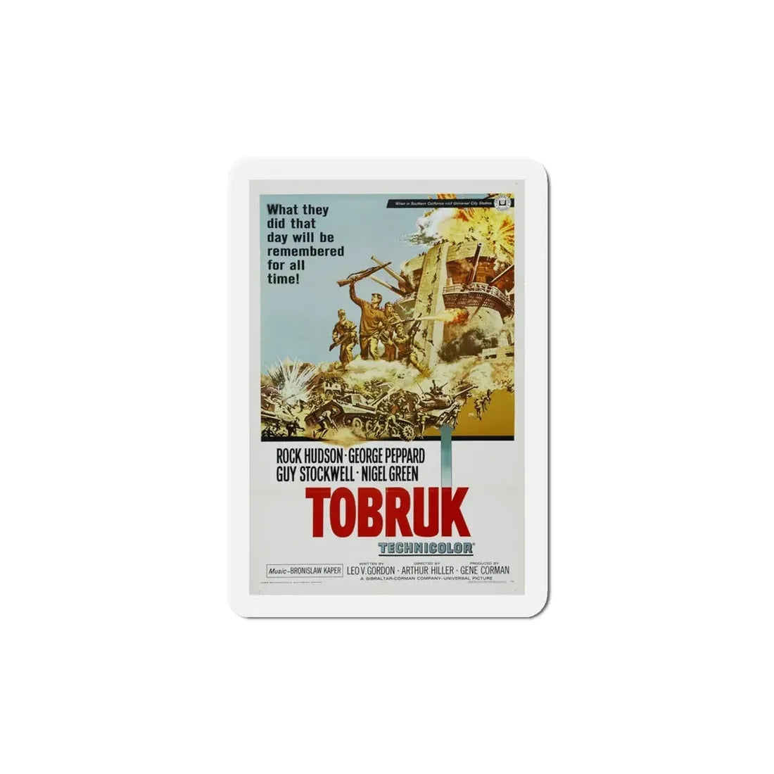 Tobruk 1967 Movie Poster Refrigerator Magnet 5 Inch - The Sticker Space