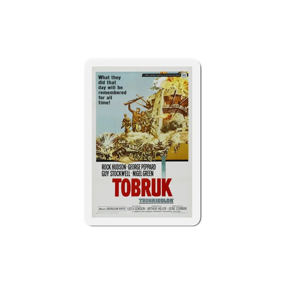 Tobruk 1967 Movie Poster Refrigerator Magnet 6 Inch - The Sticker Space