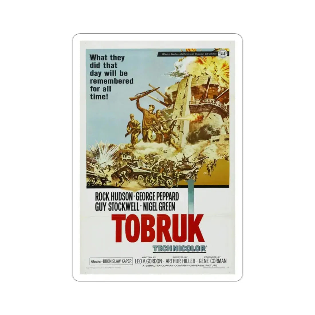 Tobruk 1967 Movie Poster STICKER Vinyl Die-Cut Decal 2 Inch - The Sticker Space