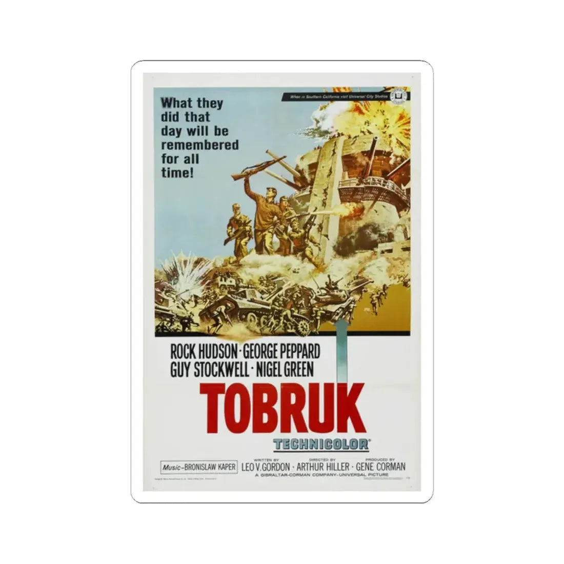Tobruk 1967 Movie Poster - STICKER Vinyl Kiss-Cut Decal 2 Inch White - The Sticker Space