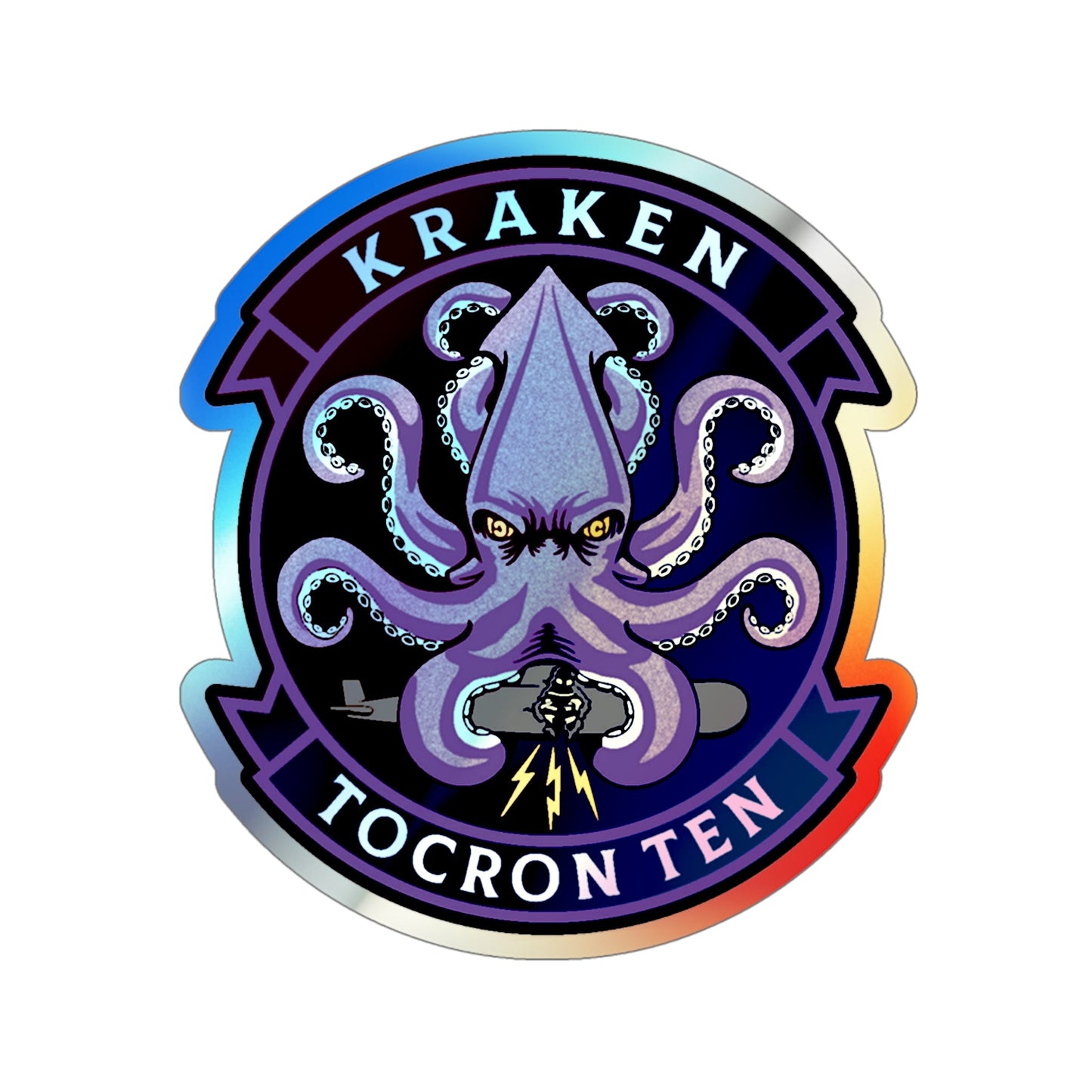 TOCRON TEN KRAKEN (U.S. Navy) Holographic STICKER Die-Cut Vinyl Decal-6 Inch-The Sticker Space