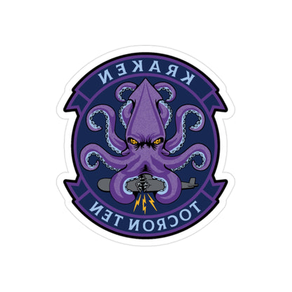 TOCRON TEN KRAKEN (U.S. Navy) REVERSE PRINT Transparent STICKER-2 Inch-The Sticker Space